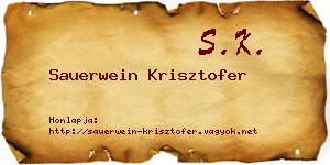 Sauerwein Krisztofer névjegykártya